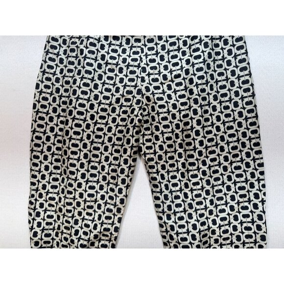 Vintage Vision Apparel Straight Satin Pants Womens Size 8 Tan Black Geometric - Picture 11 of 12